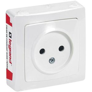 LEGRAND Prise de courant sans terre saillie bornes ? vis blanc