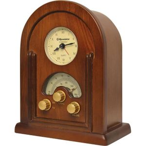 ROADSTAR HRA 1430 Radio Mw/Fm - Ebénisterie Bois - Montre Alarme A Quartz