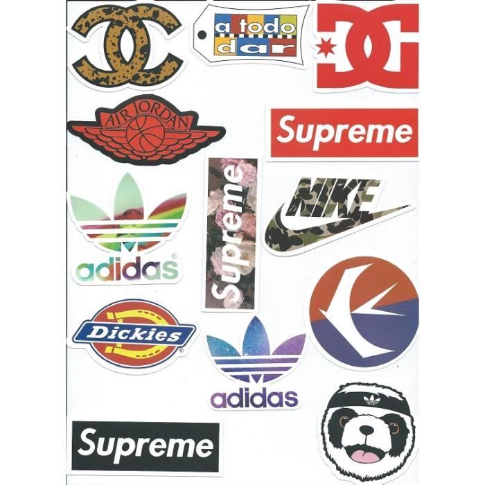 LOT 13 STICKERS AUTOCOLLANTS GRANDES MARQUES POUR SKATE VELO ORDI