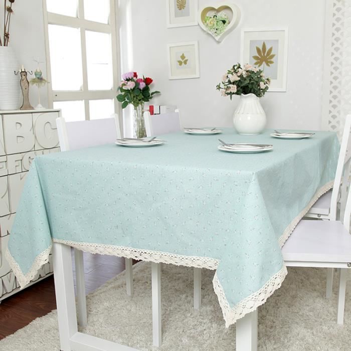 Elenxs® 140*220cm Nappe de Table Rectangle Bleu Clair avec ...