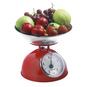 BESTRON DKW700R Balance de cuisine - Design rétro - Rouge