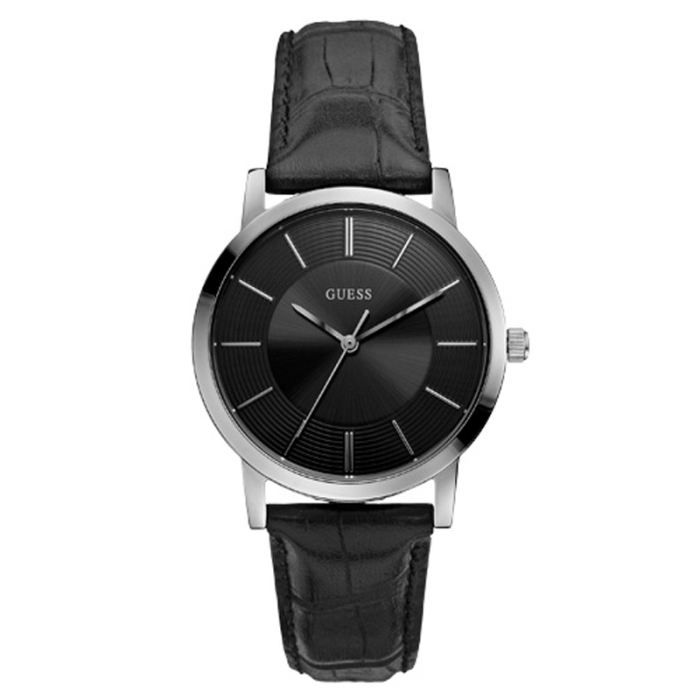 Montre GUESS Femme - Cadran Rectangulaire Noir - Bracelet Cuir Marron - Neuf Sans étiquette