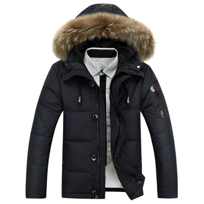 Parka homme veste hiver homme doudoune homme co... Noir Achat / Vente doudoune Cdiscount