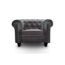 FAUTEUIL  Fauteuil Chesterfield Velours Argent