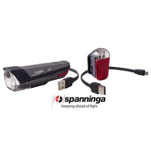 SPANINGA Eclairage vélo AV + AR Trigon ? piles. 25 lux
