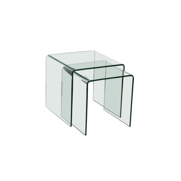 SIDE gigogne transparente 2 tables verre design Achat / Vente table