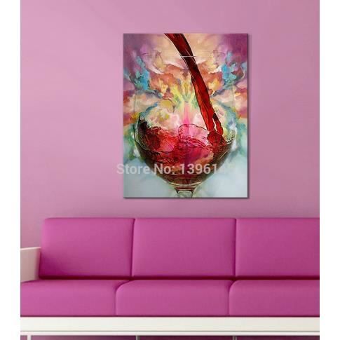 ® la main peinture à l'huile toujours art vin rouge abstrait mur