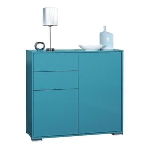 NOVA Bahut haut 114 cm - Laqué bleu brillant