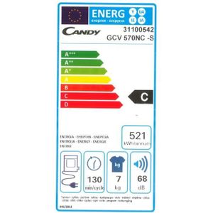 CANDY GCV570NC - Sèche Linge - 7 kg - Evacuation