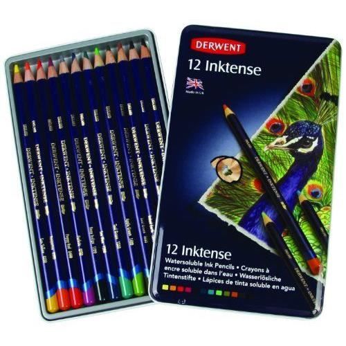 Derwent Boîte de 12 crayons de couleur Inktense Achat / Vente crayon