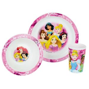 Disney Princesses Ensemble lunch : Assiette - Verre - Bol