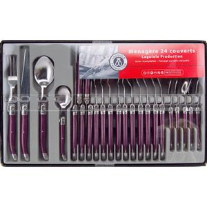 LAGUIOLE PRODUCTION Ménag?re 24p Nacré Pourpre