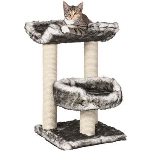 TRIXIE Isaba Arbre ? chat Hauteur 62 cm noir et blanc peluche et sisal naturel