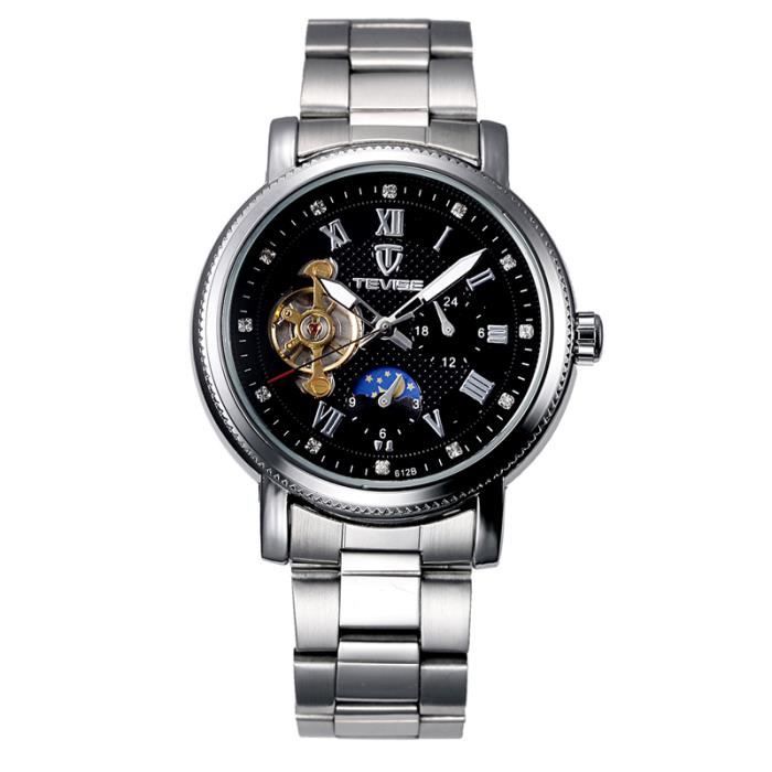 Montre Homme Luxe - Simulé Diamants, Boîtier Or Blanc 18k | Quartz | Étanche 30m | Neuf Avec Étiquettes