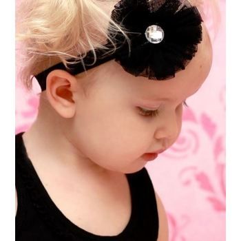 Bandeau Bébé Fille En Dentelle - Large Ruban Pour Chignon, élastique Confortable - Pour Photos 100 Jours, Occasions Spéciales - 3