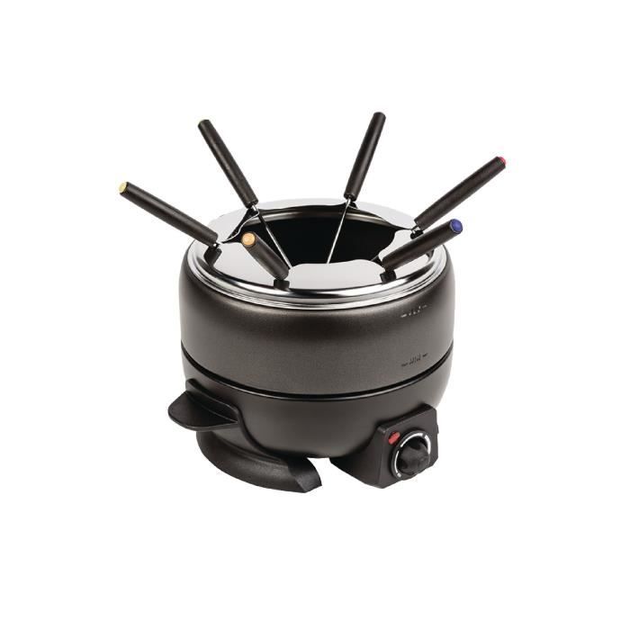 Set à Fondue Pour 6 Personnes - Bol Portable En Acier Inoxydable - Cuivre Et Noir - Artesa
