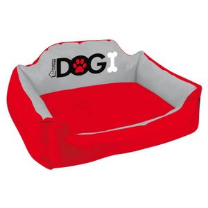 Panier molletonné Dogi 53x42x25 cm - Rouge - Pour chien