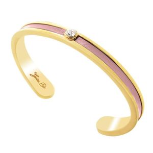 BRACELET , GOURMETTE Bracelet jonc Cuir Cristal de Swarovski doré 24 ca. \u2039\u203a