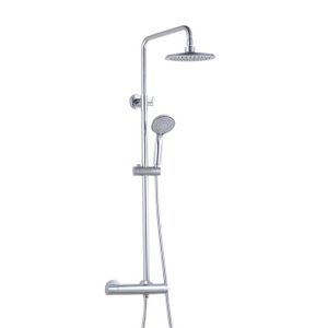 SARODIS Colonne de douche Fusion ABS avec mitigeur thermostatique et Pommeau de douche ABS ?20 cm