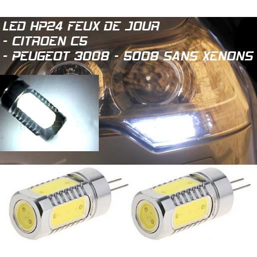 KIT 2 AMPOULE LED HP24 BLANC XENON FEUX DE JOUR Achat / Vente ampoule