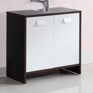 TOP Meuble sous-vasque L 60 cm - Wengé et blanc
