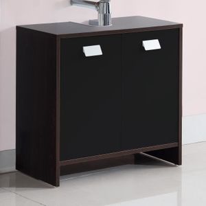 TOP Meuble sous-vasque L 60 cm - Wengé et noir