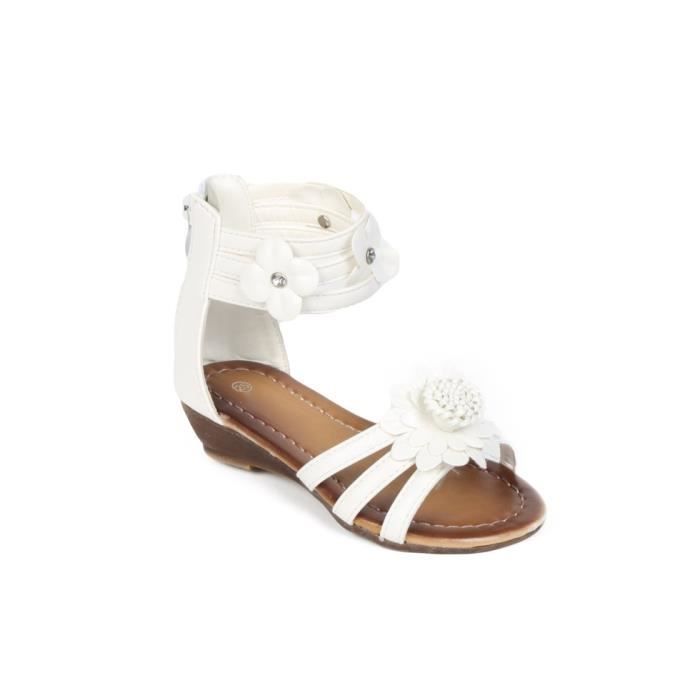 Sandales fille blanches - Blanc - Superbe paire de sandales blanches ...