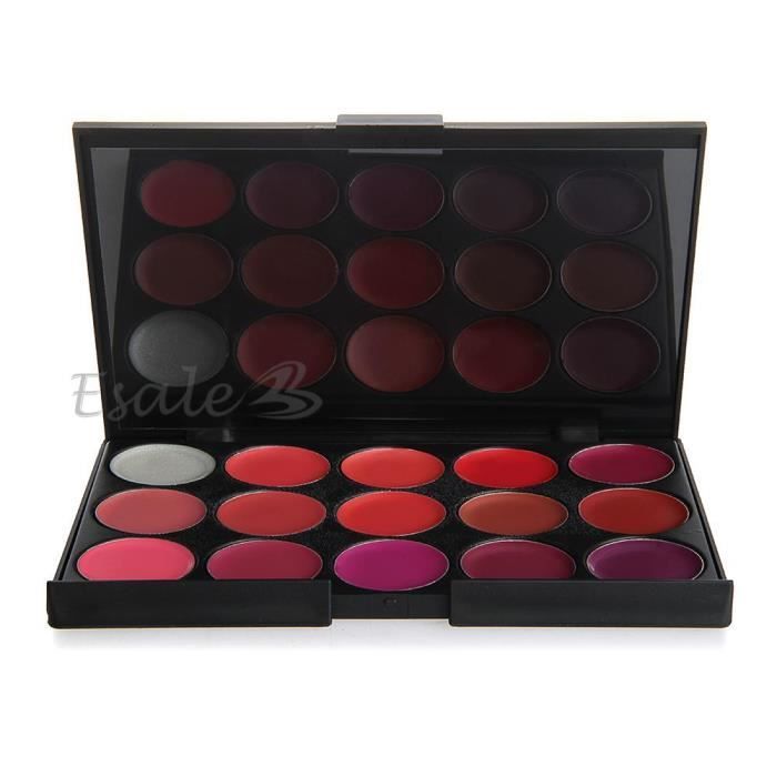Palette Rouge à Lèvres Lip Gloss 15 Couleurs Ma… Achat / Vente rouge a lèvres Palette Rouge à