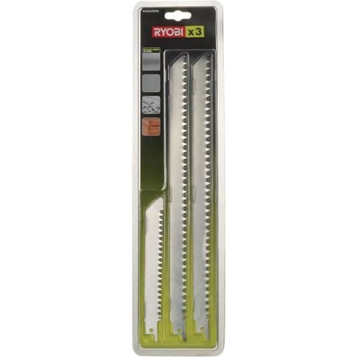 ACCESSOIRE MACHINE OUTIL RYOBI 3 lames grande longueur pour scie sabre