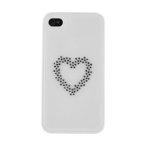 SWAROVSKI Coque rigide Iphone 4 / 4S Motif C?ur En Strass - Blanche