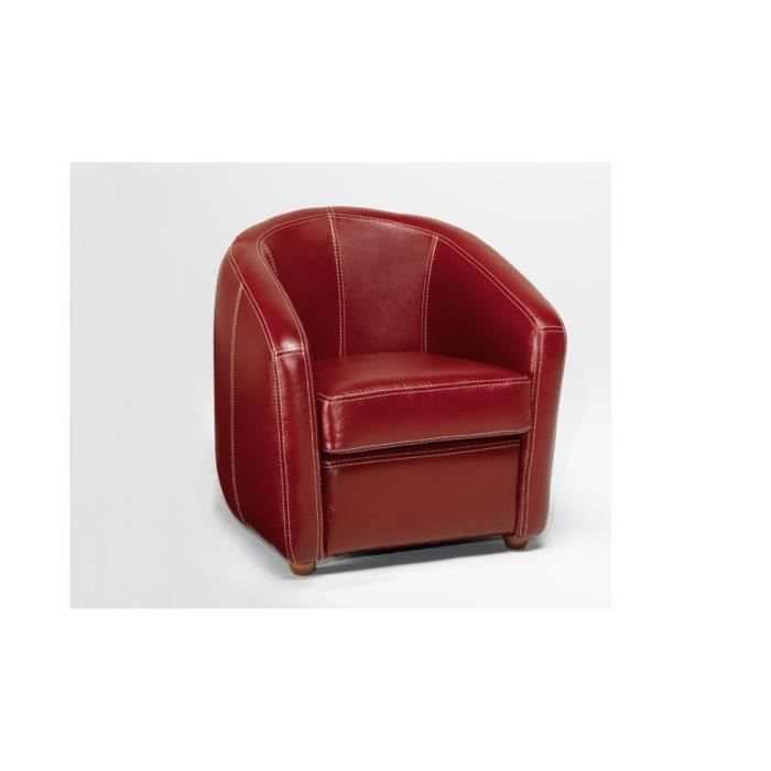 fauteuil cabriolet cuir rouge pivotant