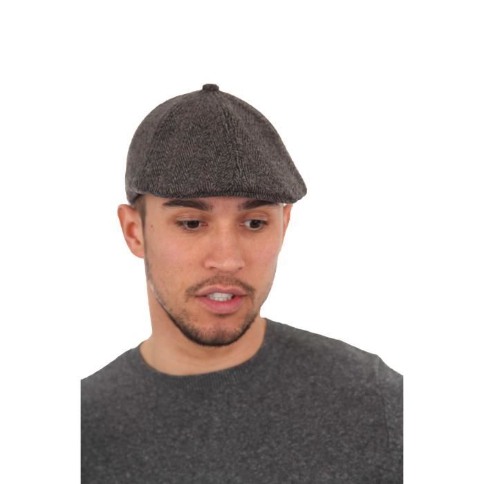 Une casquette plate en tweed pour les hommes avec une doublure