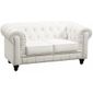 CANAPE Canapé Chesterfield cuir blanc 2 places