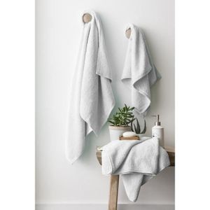 FINLANDEK Set de 2 Draps de douche 70x140 cm + 1 serviette de toilette 50x100 cm KYLPY blanc