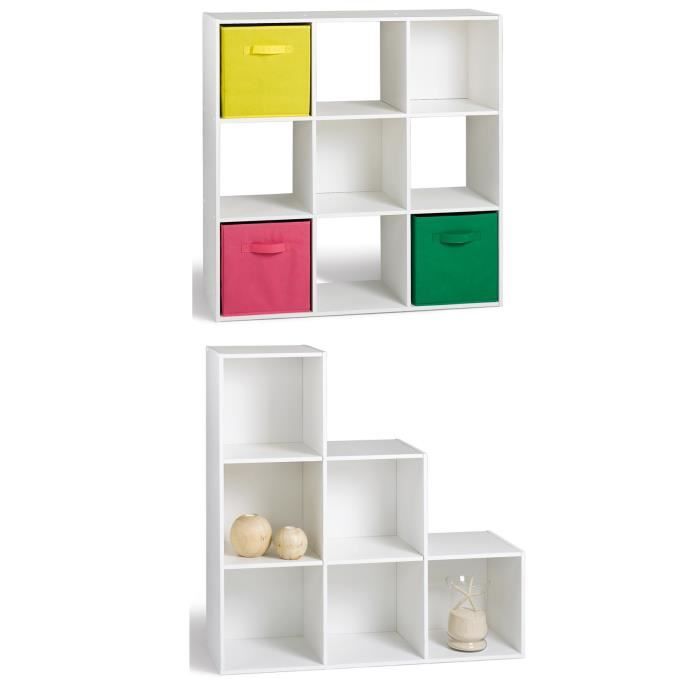 Cube 9 cases + meuble escalier blanc Achat / Vente petit meuble
