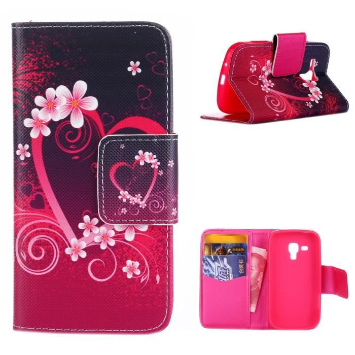 Pour Samsung Galaxy Trend Gt S7560 étui à Rabat Aimer Beau Style Housse Support Coque Pu Cuir 7276