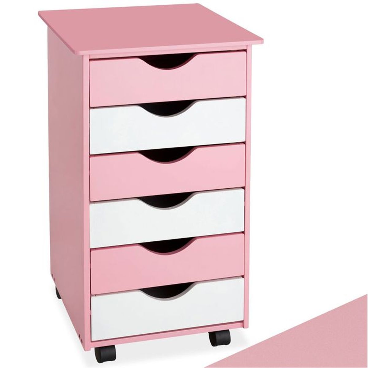 caisson de bureau rose