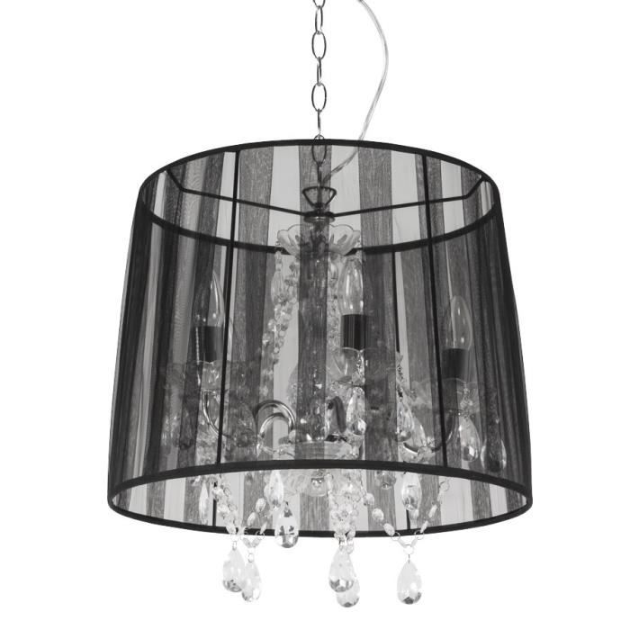 Suspension noir achat / vente suspension noir pas cher cdiscount Lampadaire salon noir