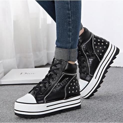 basket compensée noire femme