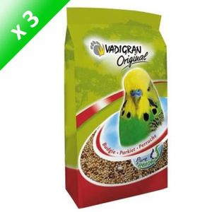VADIGRAN Lot de 3 Mélanges de graines Original pour perruches 1kg