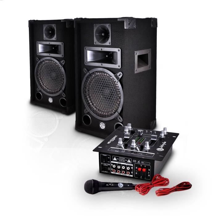 MYDEEJAY MDJ 150 Pack Sono 150W Table de mixage amplifiée + 2 enceintes sono pack sono, avis