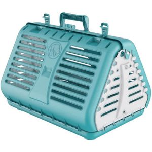 M-PETS Caisse de transport pliable - Bleu - Pour chat et petit chien