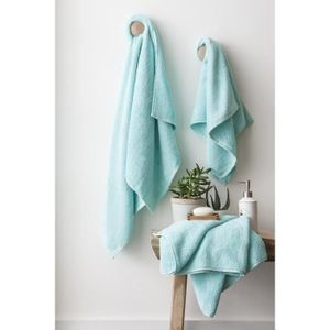 FINLANDEK Set de 2 Draps de douche 70x140 cm + 1 serviette de toilette 50x100 cm KYLPY vert menthe