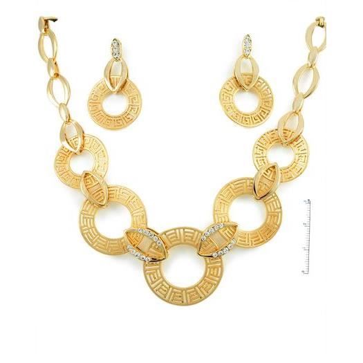 Parure de bijoux 2 piÃ¨ces en plaquÃ© or jaune - Achat  Vente PARURE ...