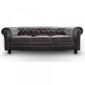  Canapé CHESTERFIELD DELUXE 3 Places Velours Gris