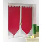 RIDEAU - DOUBLE RIDEAUX - VOILAGE - PANNEAU JAPONAIS 2 voiles passants à pompons en 90x60 cm uni Rouge