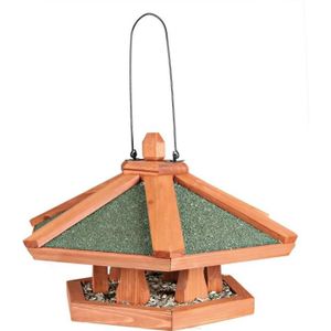 NATURA Mangeoire suspendue pour oiseaux ? 42 × 24 cm naturel