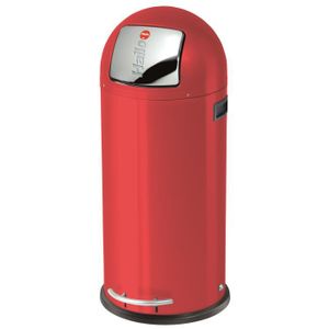 HAILO Poubelle KickMaxx 50L rouge avec seau