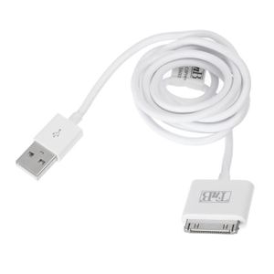 TNB Câble USB 2.0 M vers Dock pour recharger et synchroniser Iphone - 1m50 - Blanc