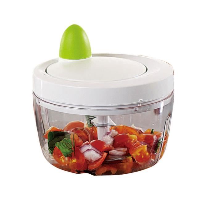 Sifenma Hachoir Manuel Multifonction - Pour Légumes, Ail, Oignons - Avec Lame Inox Et Poignée - Mini Robot De Cuisine (Vert)